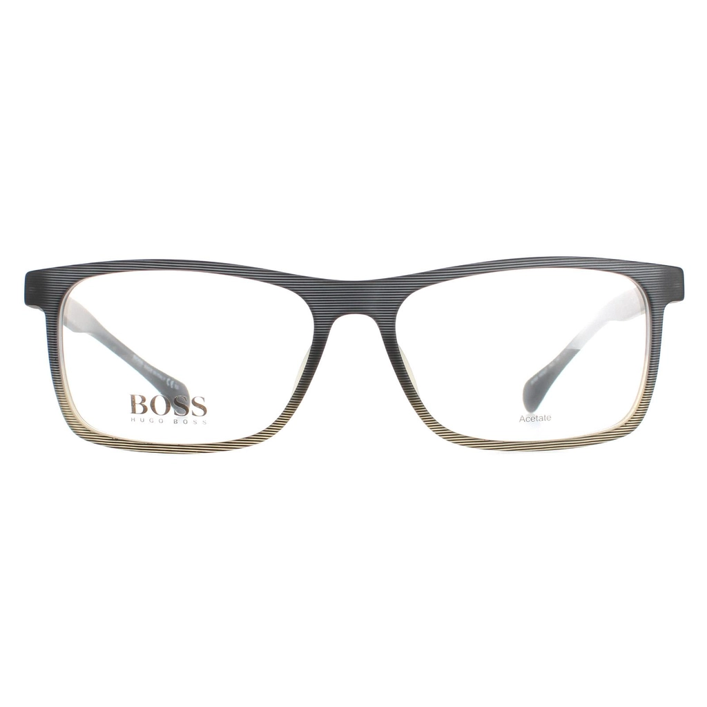 Hugo Boss Rectangular Mens Grey Brown Pattern 1084/IT - One Size